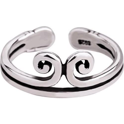 Real 925 Sterling Silver Retro Sun Wukong Opening Ring Fine Jewelry For Women Thai Handmade Silver Jewelry Party Gift