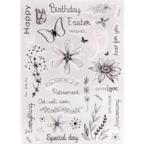 SCS168 Animals Silicone Clear Stamps for Scrapbooking butterfly Decoration Embossing Folder Craft Rubber Stamp Tools New