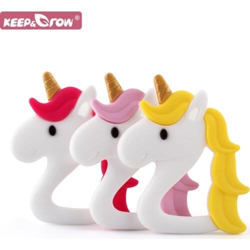 Silicone Teether Rodent Unicorn Cartoon Animals Food Grade BPA Free Pandents DIY Teething Teeth Tiny Rod Baby Teethers Toys Gift