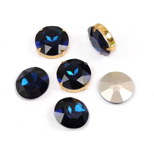 Montana Round Strass Silver & Gold Sew on Rhinestones With Claw Crystal Glass Glitter Rhinestones For Wedding Dress