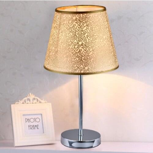 Vintage Gold Silver Table Lamps for Bedroom Bedside Desk Lamp Stand Light Fixtures Hotel Office Led Standing Lighting Home Decor