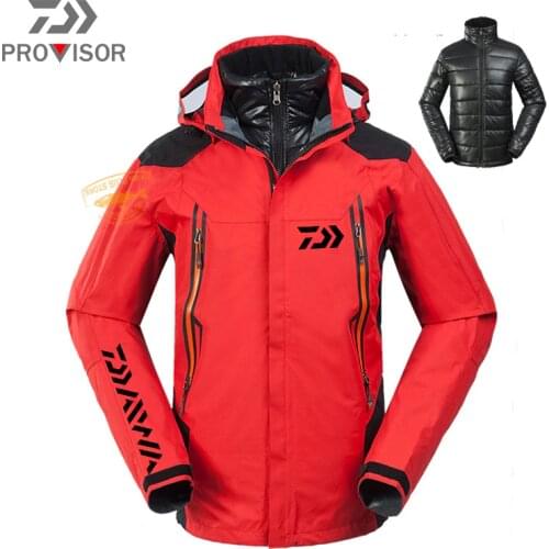 DAIWA Waterproof Fishing Clothes Mens Outdoor Winter Rock Climbing Ski Windproof Liner Two-piece Suit Keep Warm Fishing Jackets
