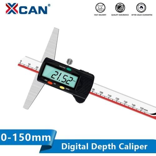 XCAN Digital Caliper Depth Gauge 0-150mm 6" Metric Imperial Digital Depth Vernier Caliper Micrometer Measuring Tool Instrument