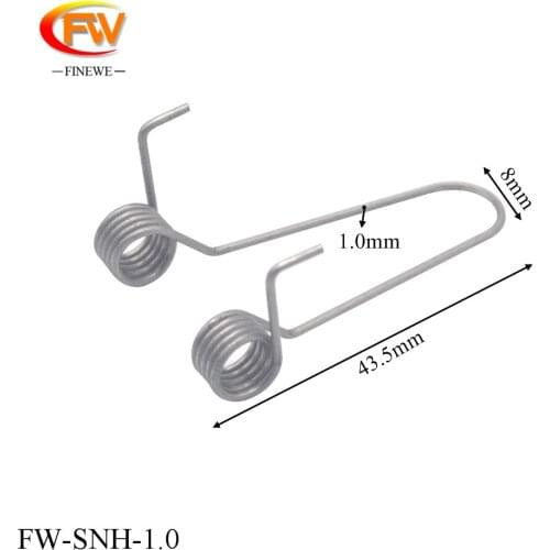 FINEWE Factory Custom Double Torsion Spring 1.0mm wire diameter 43.5mm Length spring clips