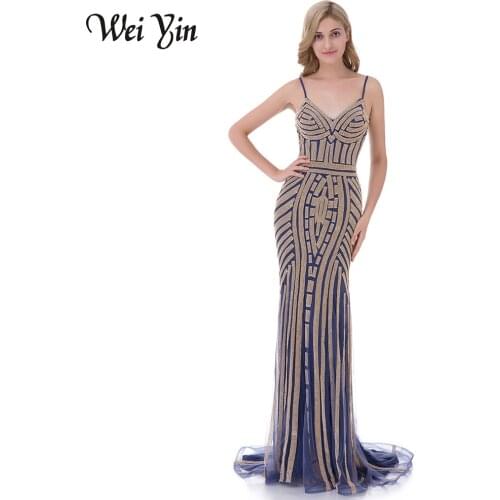 Robe De Soiree Style Evening Party Dress Real Photos Tulle Crystal Royal Blue Party Occasion Formal Long Evening Dresses WY5197