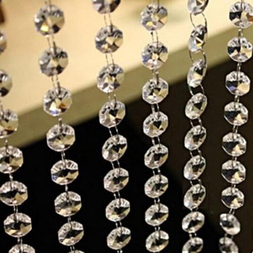 1 Roll 99FT 30m Crystal Acrylic Beads Garland Diamond DIY Curtain Beads String Wedding Decoration Christmas Hanging Pendent