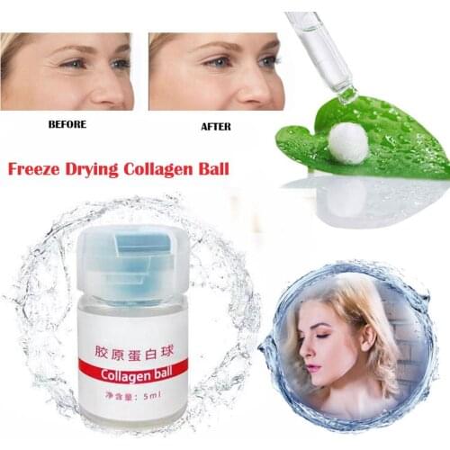 Japan Freeze Drying Pure Collagen Ball Natural Silk Protein Anti Aging Essence Firming Wrinkle Removal Facial Serum 1PCS