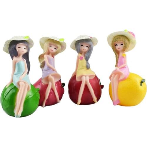 1pc Random Cute princess cake topper Fruit girl happy birthday cake decoration wedding party valentines day Baby shower decor