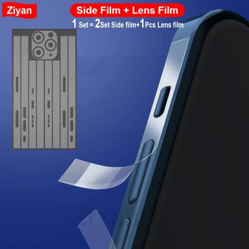 100Sets Silm Mobile Phone Protective Rim And Lens Film For iPhone 12 11 Pro XR X XS Max 8 Plus HD Clear TPU Hydrogel Side Film