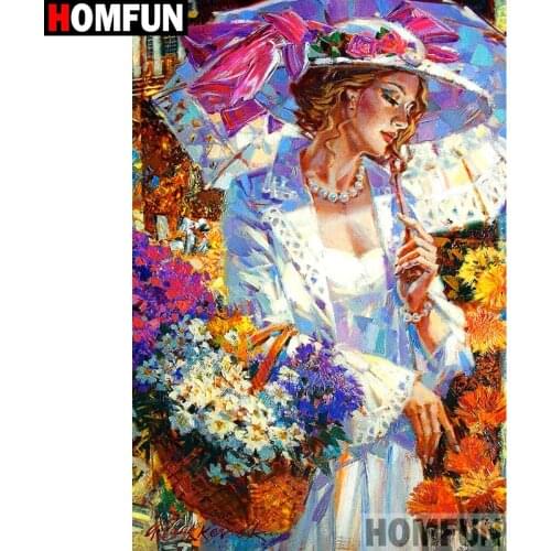 HOMFUN Full Square/Round Drill 5D DIY Diamond Painting "Beauty oil painting" Embroidery Cross Stitch 5D Home Decor A09012