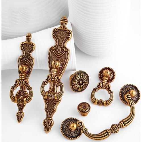 Antique Bronze Zinc Alloy Kitchen Drawer Cabinet Door Handle Furniture Knobs Hardware Cupboard Antique Pull Handles