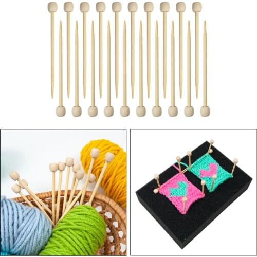 Bamboo Straight Knitting Needles Carbonized Size 10 6mm 2.76" Mini Length