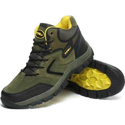 New Men Women High Top Hiking Shoes Durable Waterproof Anti-Slip Outdoor Climbing Trekking Shoes Military Tactical Boots