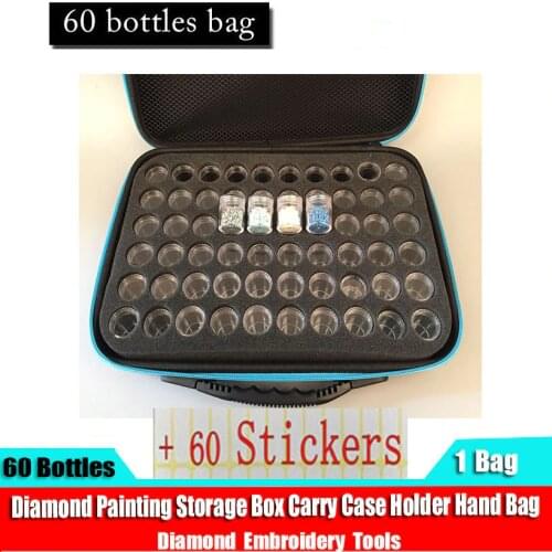 27/60 Bottles Diamond Painting Box tool Container Storage Carry Case Holder Storage Hand Bag Zipper Design Shockproof Durable