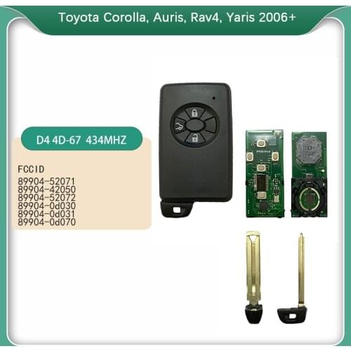 CN007189 Toyota Aftermarket 2006+ Smart Key, 2Buttons, B51EA 0780 Board Number P1 D4 4D-67 Chip, 433MHz 89904-52071 89904-42050