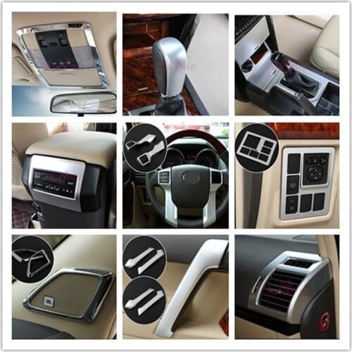 For Toyota Land Cruiser 150 Prado FJ150 2010-2017 Door Handle holder Steerling Wheel Gear Cover Chrome Car Styling Accessories