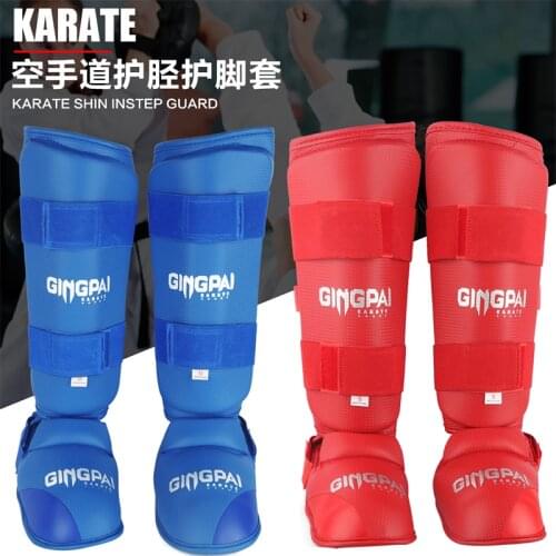 Adult Removable Karate Shin&instep Guard KickBoxing Muay Thai leg Protector MMA Gear Karate Sparring Taekwondo Fitness Equipment