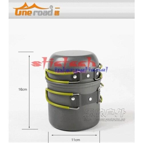 By dhl or fedex 50pcs Outdoor Aluminum Pots Bowls with foldable handle Camping cookware set Hiking Picnic Cooking Set Cookware