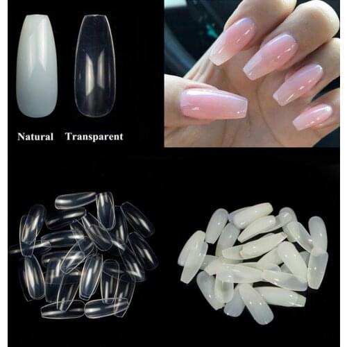 500pcs False Nails Natural White Clear French Nail Art Tips Full Half Cover Tip Acrylic Stick-on Nail Supplies For Professionals
