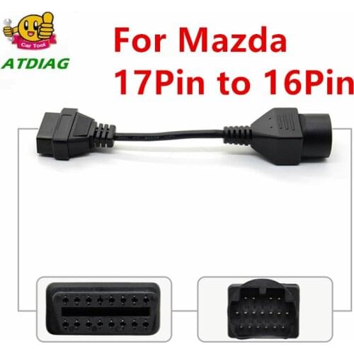 Best quality for Mazda 17Pin to 16Pin OBD2 OBD II Cable Connector cable for Mazda 17 pin connect adapter