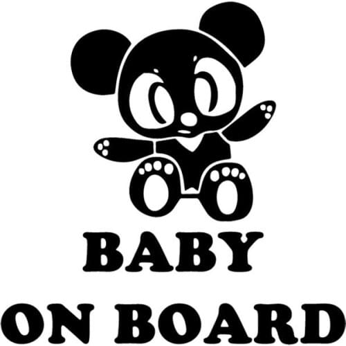 Creative and Personalized Auto Sticker for Baby Carriages Pvc Waterproof Car Decoration Window Decals Black/white, 16cm * 16cm