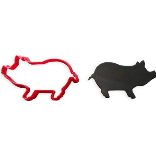 Cute Cartoon Animal Piggy Bank Silhouette Fondant Mould Set 3D Printed Pig Shape Cookie Cutters Cake Decorating Tools