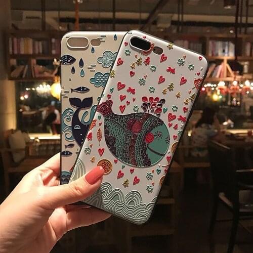 Fashion Whale Embossed Phone Case for Huawei P20 P30 P40 Mate 10 20 30Lite Pro Honor 8X 9 10 20 30Pro Back Cover