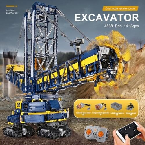 MOULD KING 17006 APP RC High-Tech The Motorized Bucket Wheel Excavator Building Blocks Bricks Educational Toys Birthday Gifts