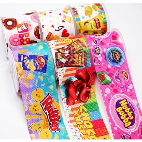 Cartoon Grosgrain/Satin Ribbon Foods Printed Ribbon For Crafts Decoration Bow 10Yards 44409