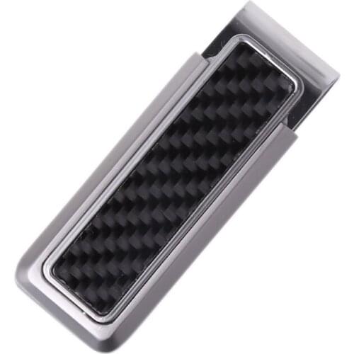 Mens Business Wallet Stainless Steel Carbon Fiber Money Clip Credit Card Holder
