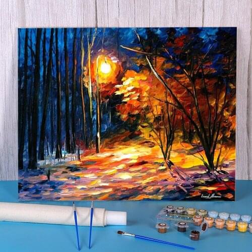 Shadows On Snow Coloring By Numbers Painting Complete Kit Oil Paints 50*70 Painting On Canvas New Design Crafts Handiwork