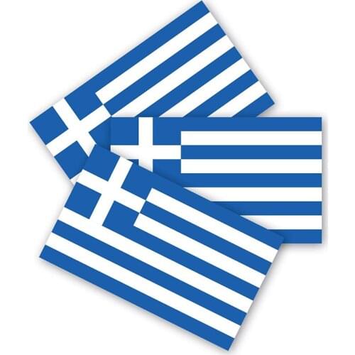 Greece Flag Bumper Stickers 3 Packs Made of Durable Waterproof Material, Motorcycle Helmet Trunk Stickers, Auto Decoration10*6cm