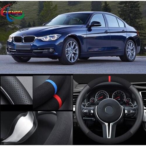 38cm Non-Slip Dreathable Suede steering wheel cover For BMW 3 Series Car Interior decoration accessories