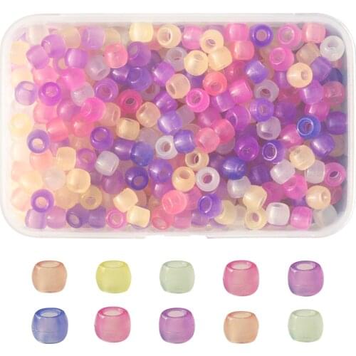About 500pcs/Box Clear Luminous Resin European Beads 8mm Rondelle Shape Bead For jewelry making DIY Accessories Decor,hole: 4mm