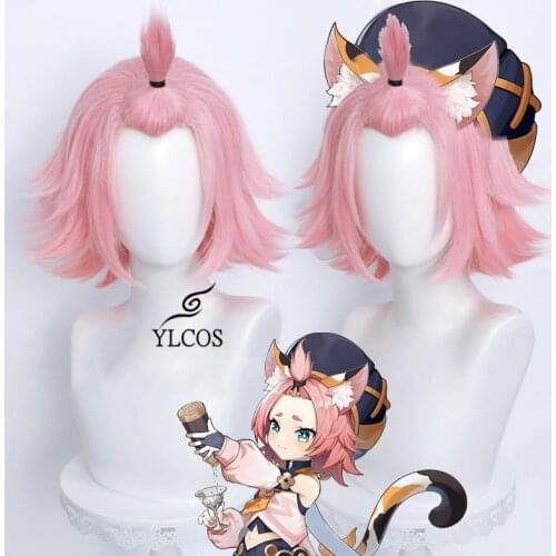 Game Genshin Impact Diona Cosplay 32cm Wig Halloween Party Costume Accessories For Unisex