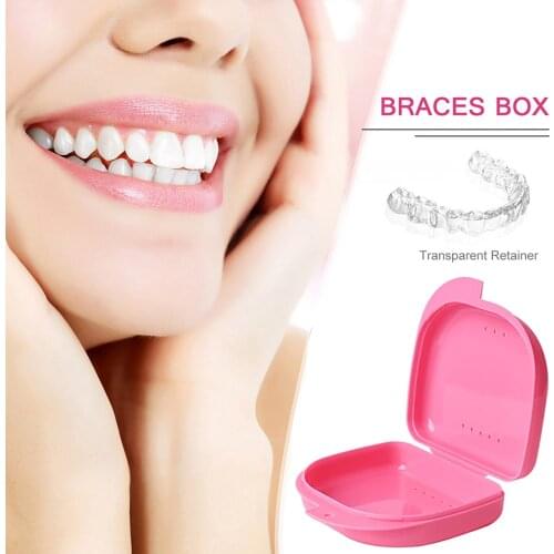 Fake Teeth Orthodontic Case Dental Retainer Mouth Guard Denture Storage Plastic Box Oral Hygiene Supplies Organizer