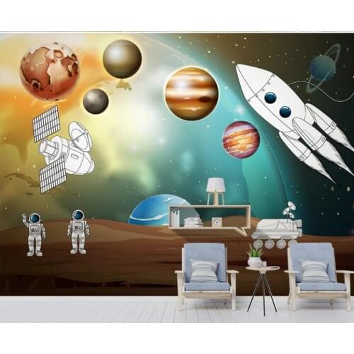Custom photo 3d wallpaper Cosmic Star Planet Astronaut Space Science and Technology Childrens Room wallpaper for walls 3 d