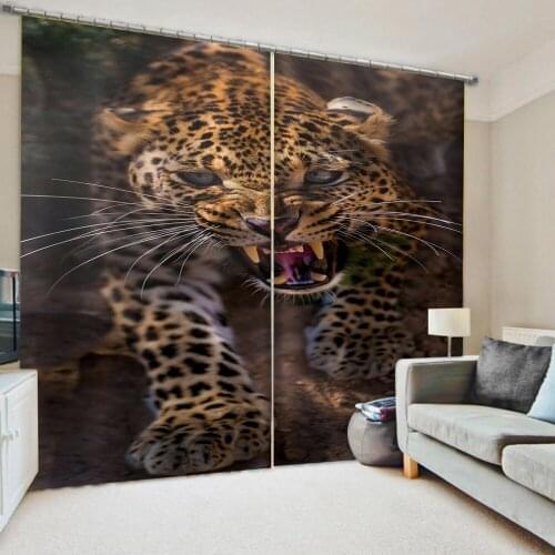 Custom tiger curtains 3D Curtain Printing Blockout Polyester Photo Drapes Fabric For Room personality curtains