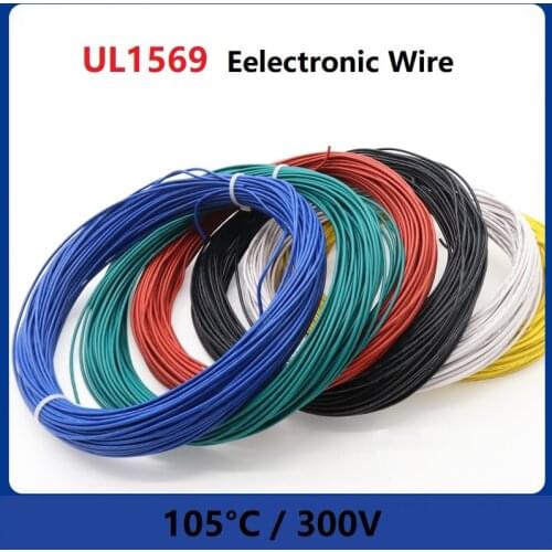 UL1569 PVC Wire 28AWG Diameter 1.2mm Insulated OFC Tinned Copper Electron Conductor Cable Lamp Environmental DIY Line -3/5/10M