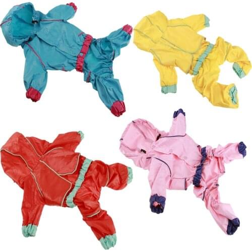 Pet For Rain Dog Transparent Raincoat Adjustable Waterproof Coat For Dogs Hooded Windproof