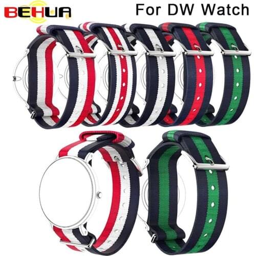 Watchband for dw Nylon Strap Watch Band 20mm Rose Gold Bracelet Silver Buckle Band for watch 20mm Reloj Mujer Belts wristband