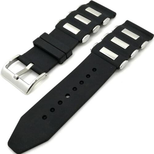 Wholesale 10PCS/lot 20MM 22MM 24MM 26MM Rubber Watch band watch strap watch parts black color available -0328WS