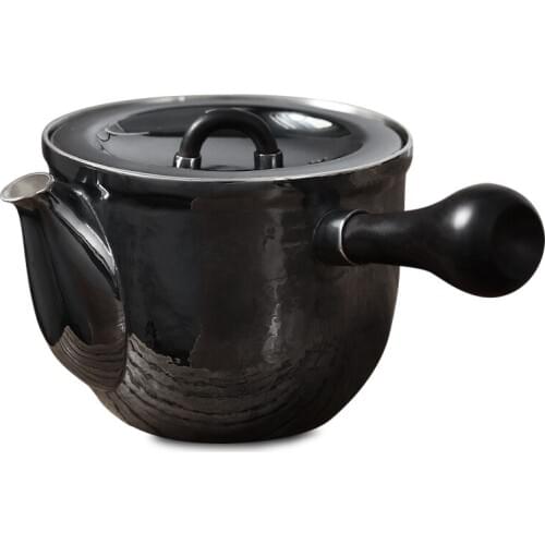 Silver Pot, Pure Silver 999 Tea Pot, Pure Handwork, A Japanese Style Small Tea Pot, Side Handle Pot, Pure Silver Pot, Smoke And