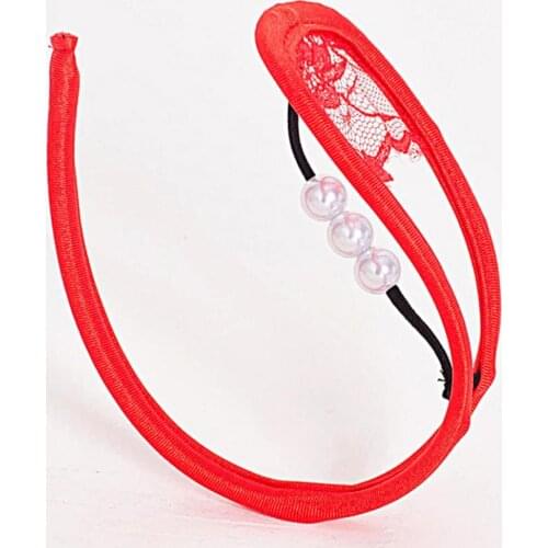 2 Lace Pearls C String Thong Underwear T Back Panties Women