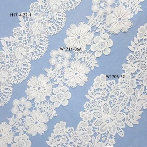 High Quality 5YARDS White Silk Embroidered Lace Ribbon Milk Lace Fabric Sewing Applique Lace Wedding DIY