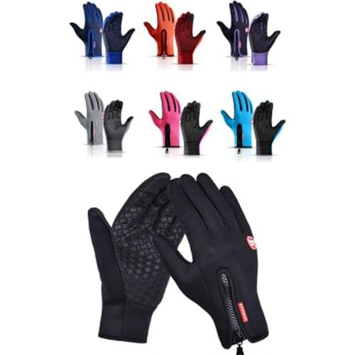 Winter outdoor sports men and women with add warm velvet touch screen saver prevent splashing water cycling wind gloves