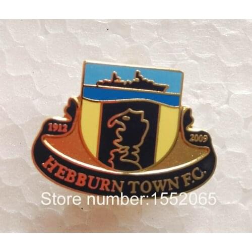 Custom FC Soccer Club HEBBURN TOWN FC Soccer Lapel Pin Badge