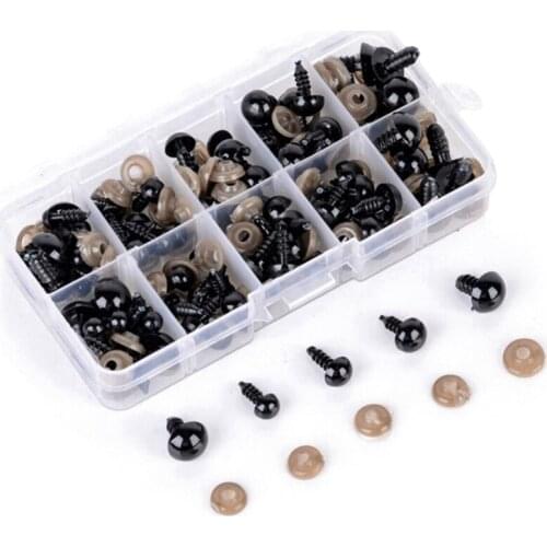 100 Pcs DIY Plush Doll DIY Eyes Accessories Doll Eyes Black Plastic Crafts Durable Smooth Surface Round Eyes for Teddy Bear