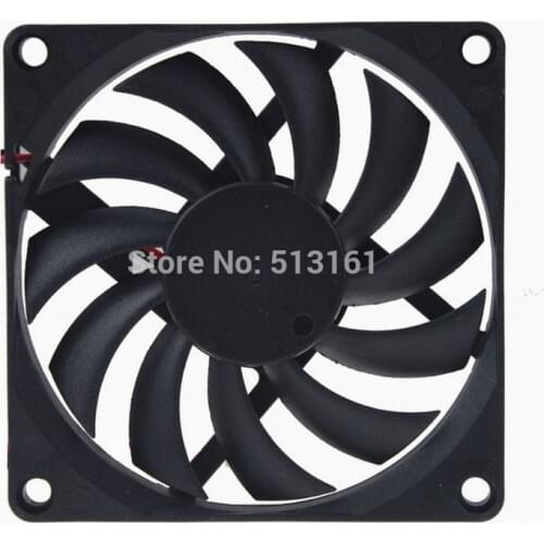 100pcs/lot Gdstime 12V 2Pin 8cm 80mm 80x80x10mm Brushless DC Cooling Fan Computer Case CPU Heatsink Cooler Radiator 8010