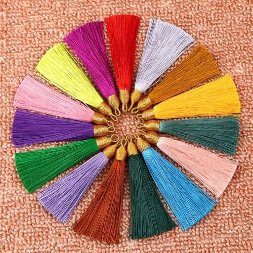 New 5pcs/lot 26 Colors Cotton Silk Tassel Brush Cords for Earrings Car Bag Tassels Charm Pendant DIY Jewelry Making Findings